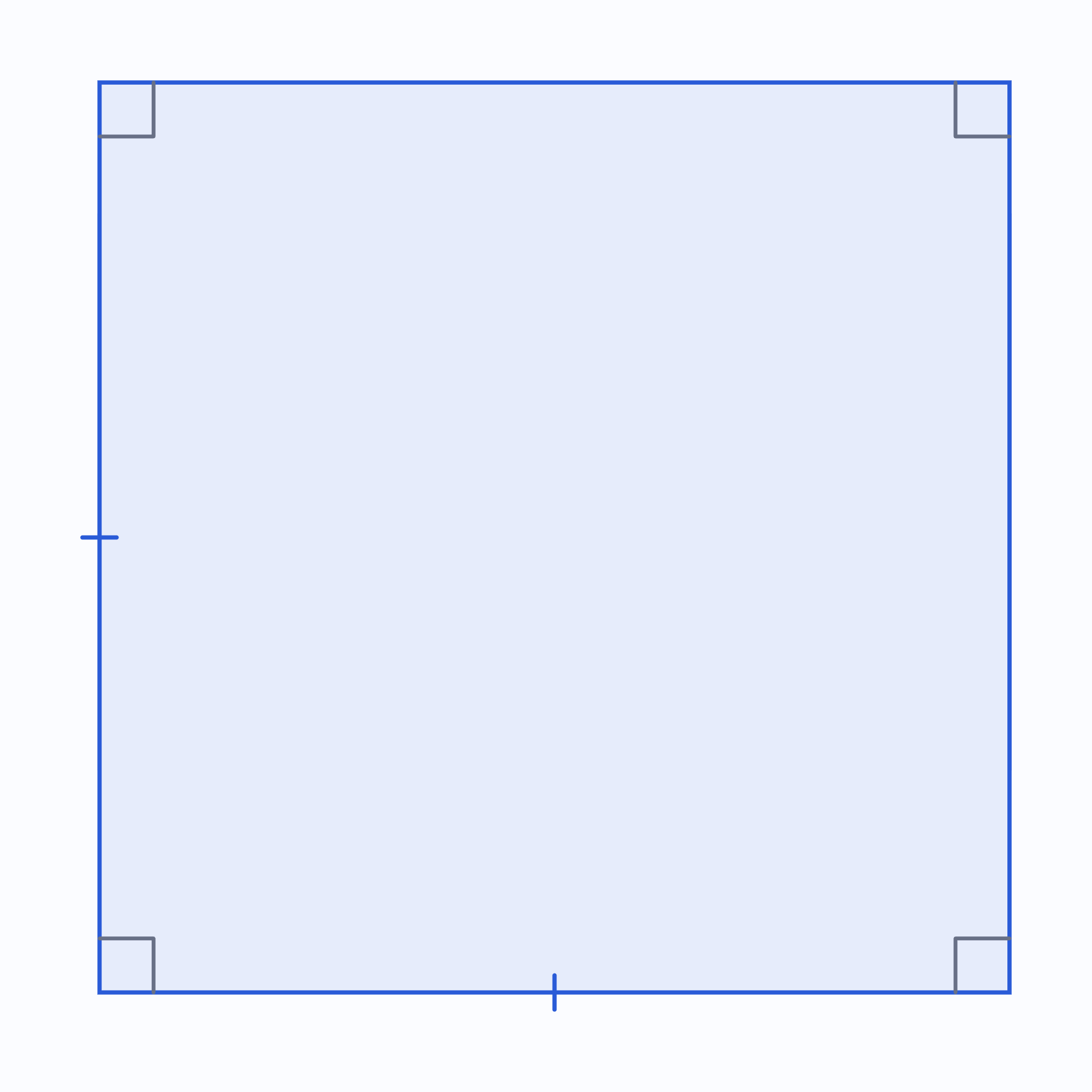描画ツールで作成した正方形になるための長方形と辺条件の静止画